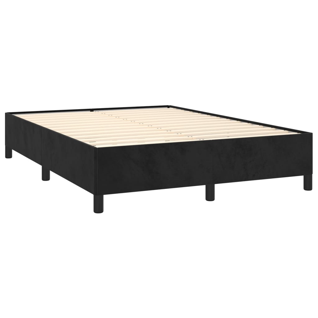 Pat box spring cu saltea, negru, 140x200 cm, catifea GartenMobel Dekor