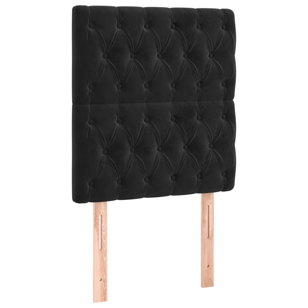 Pat box spring cu saltea, negru, 80x200 cm, catifea GartenMobel Dekor