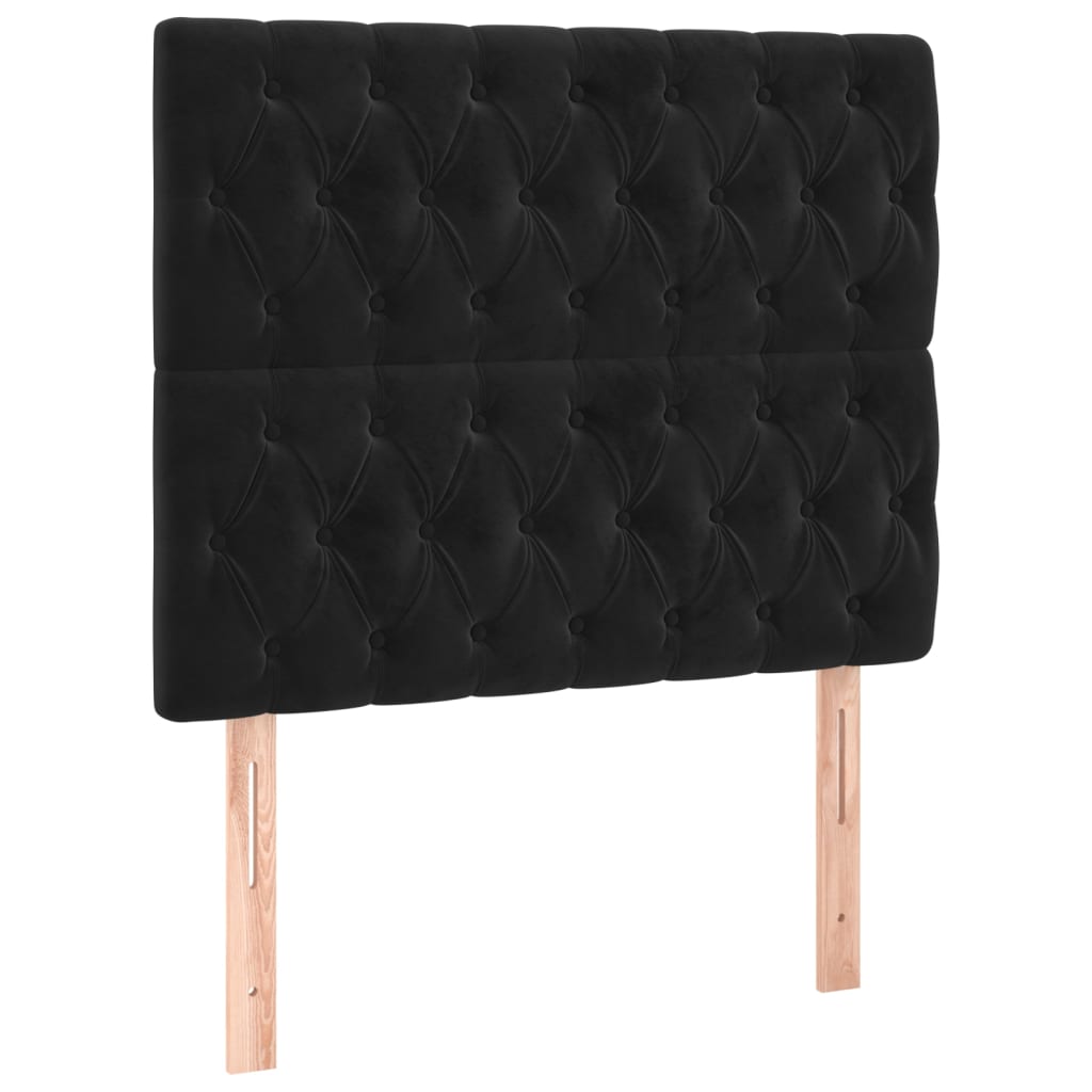 Pat box spring cu saltea, negru, 90x200 cm, catifea GartenMobel Dekor