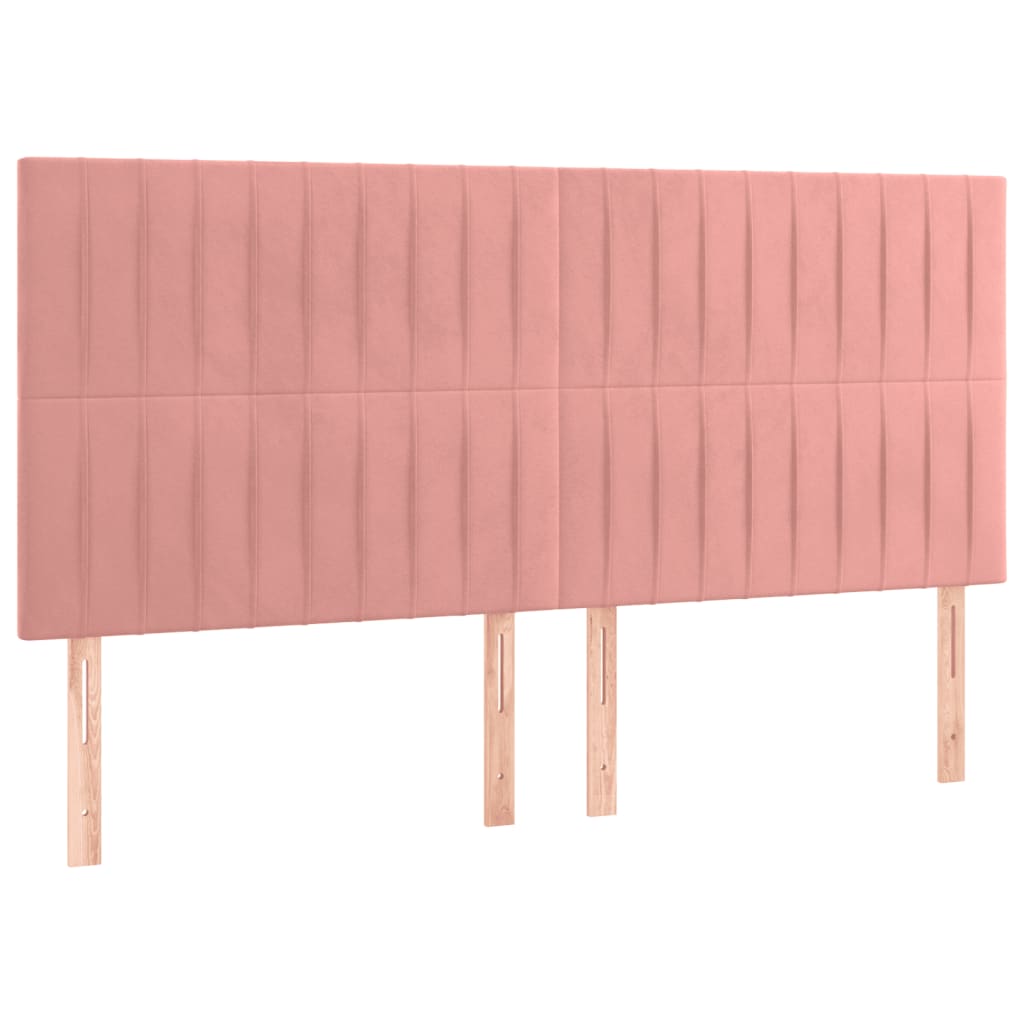 Pat box spring cu saltea, roz, 200x200 cm, catifea GartenMobel Dekor