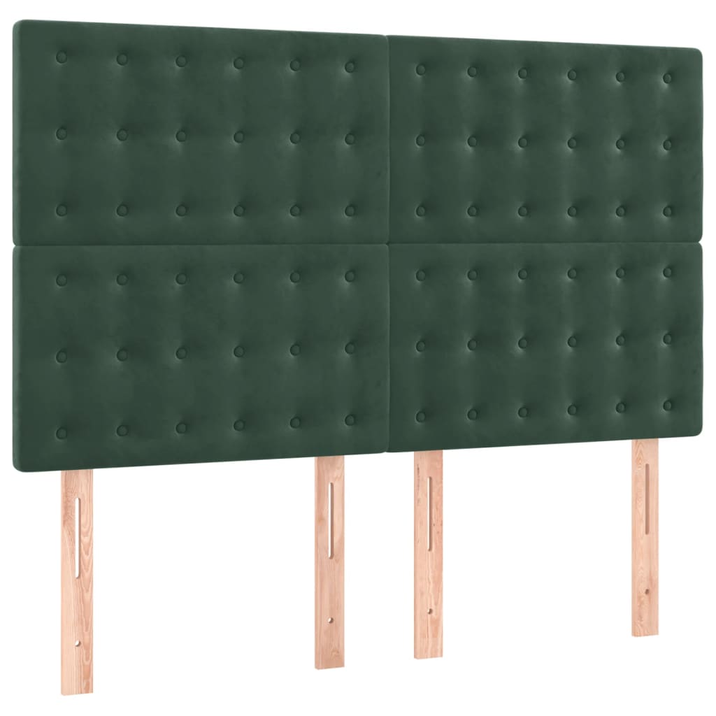 Pat box spring cu saltea, verde închis, 140x190 cm, catifea GartenMobel Dekor