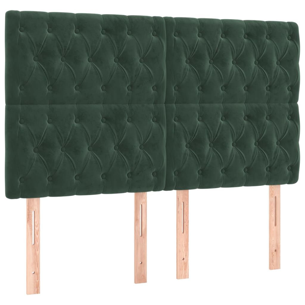 Pat box spring cu saltea, verde închis, 140x190 cm, catifea GartenMobel Dekor