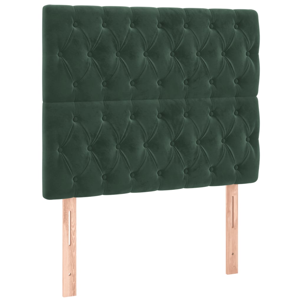 Pat box spring cu saltea, verde închis, 90x190 cm, catifea GartenMobel Dekor