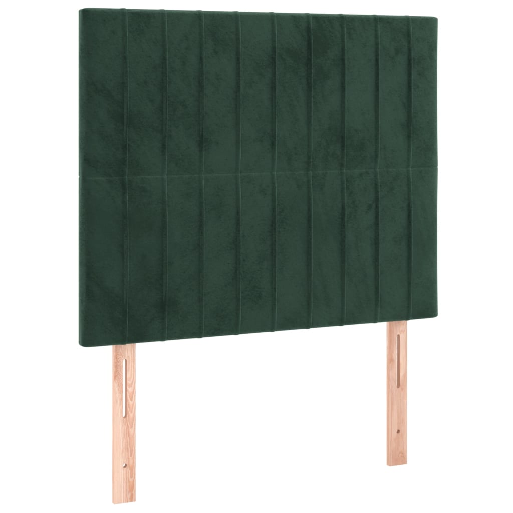 Pat box spring cu saltea, verde închis, 90x190 cm, catifea GartenMobel Dekor