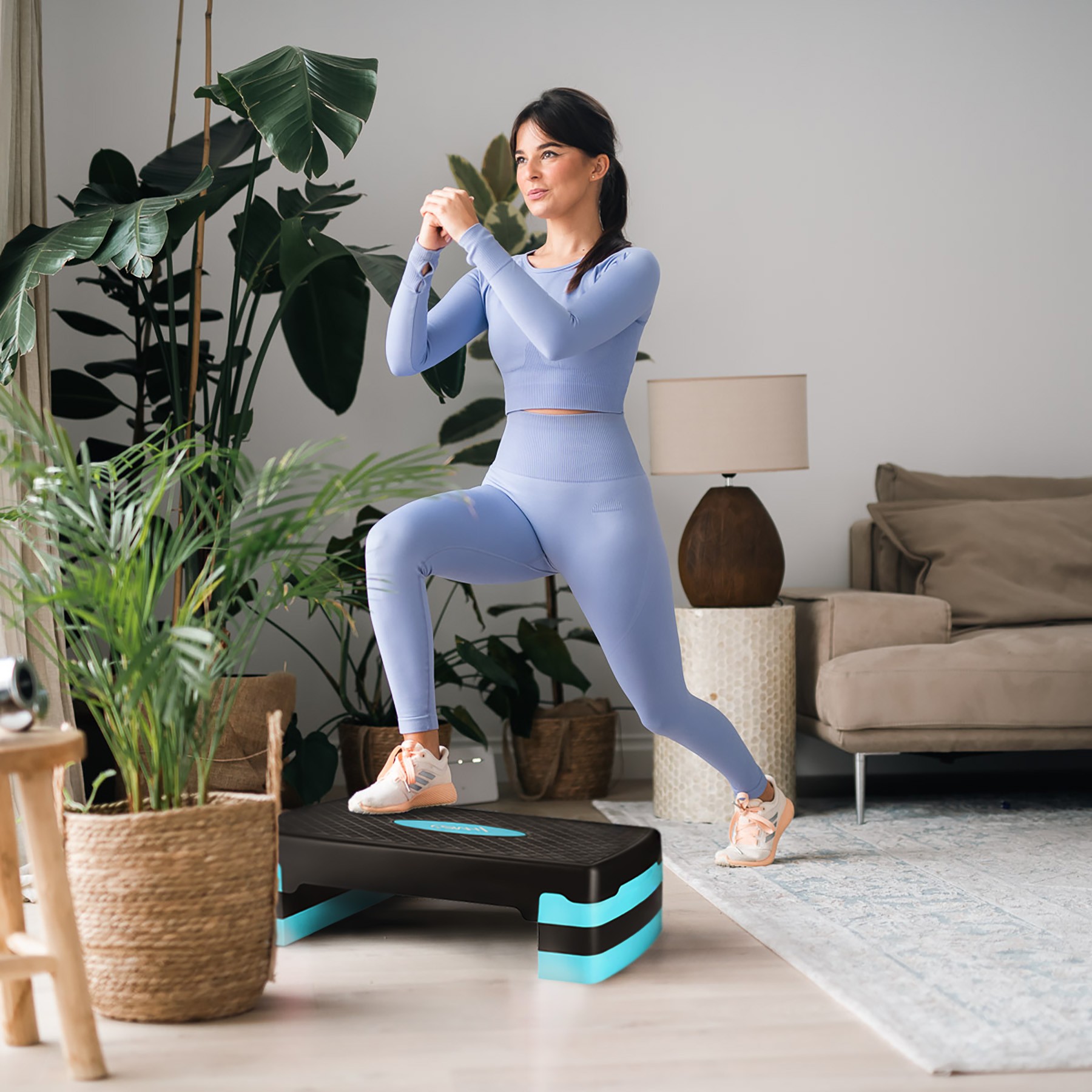 Banca aerobic HMS AS002, negru/menta FitLine Training