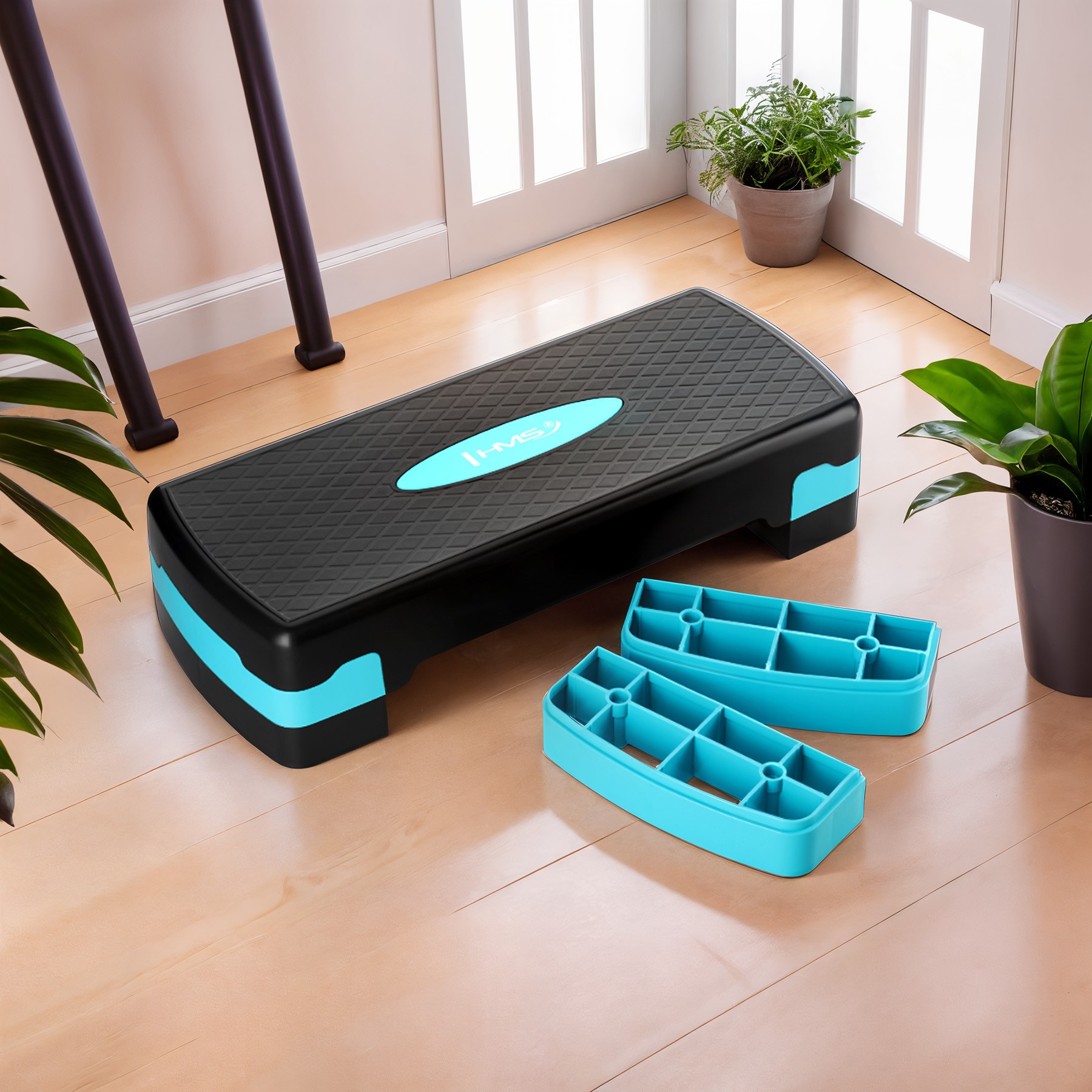 Banca aerobic HMS AS002, negru/menta FitLine Training