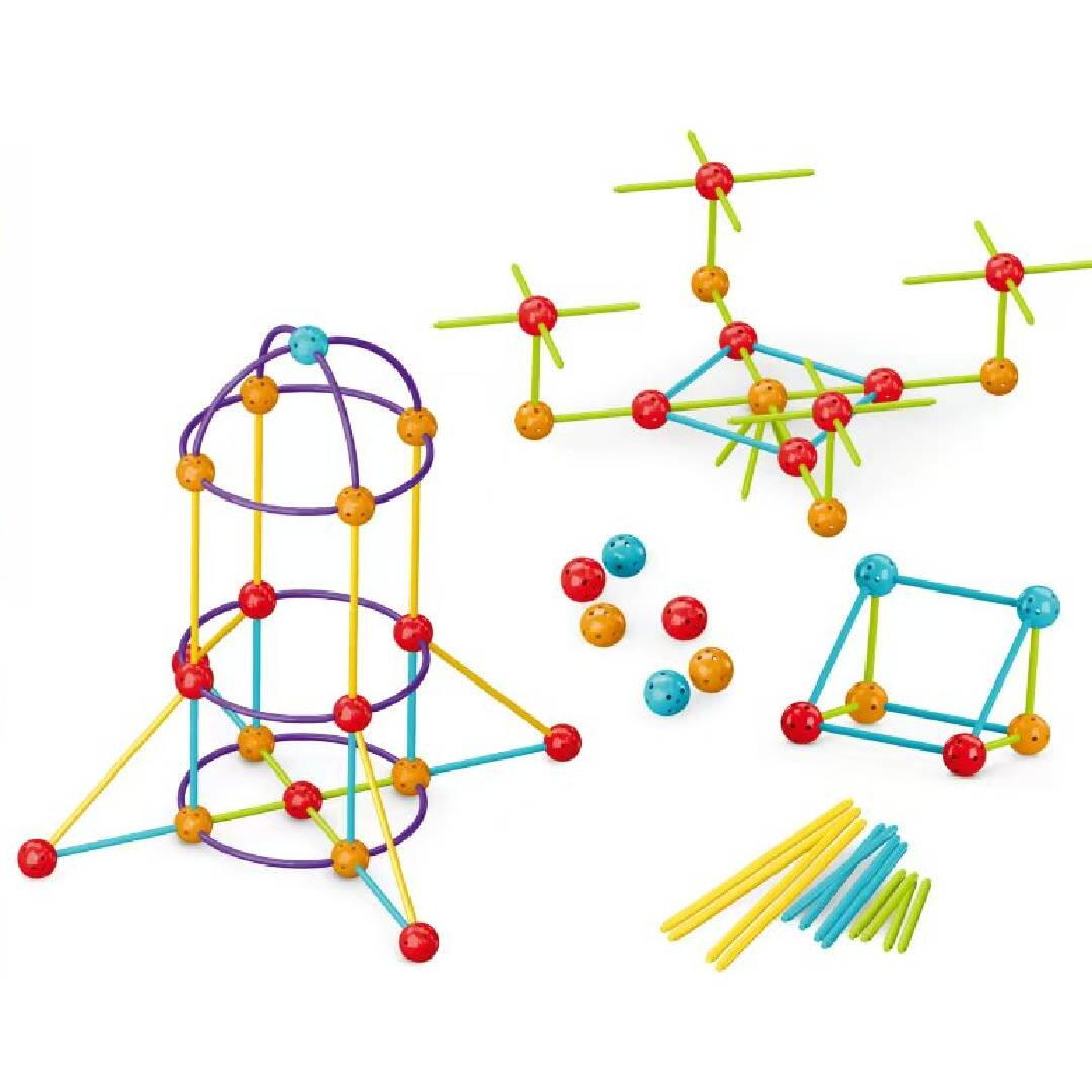Set de constructie STEAM - Forme 3D (210 piese) PlayLearn Toys