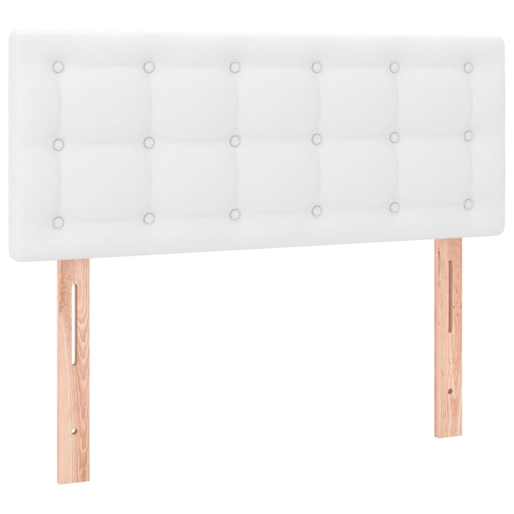 Pat box spring cu saltea, alb, 90x200 cm, piele ecologică GartenMobel Dekor