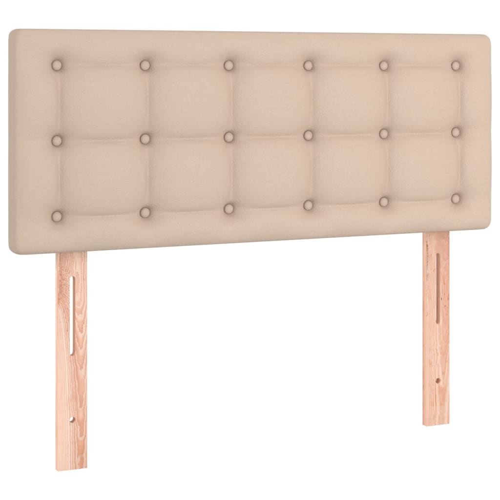 Pat box spring cu saltea, cappuccino, 100x200cm piele ecologică GartenMobel Dekor