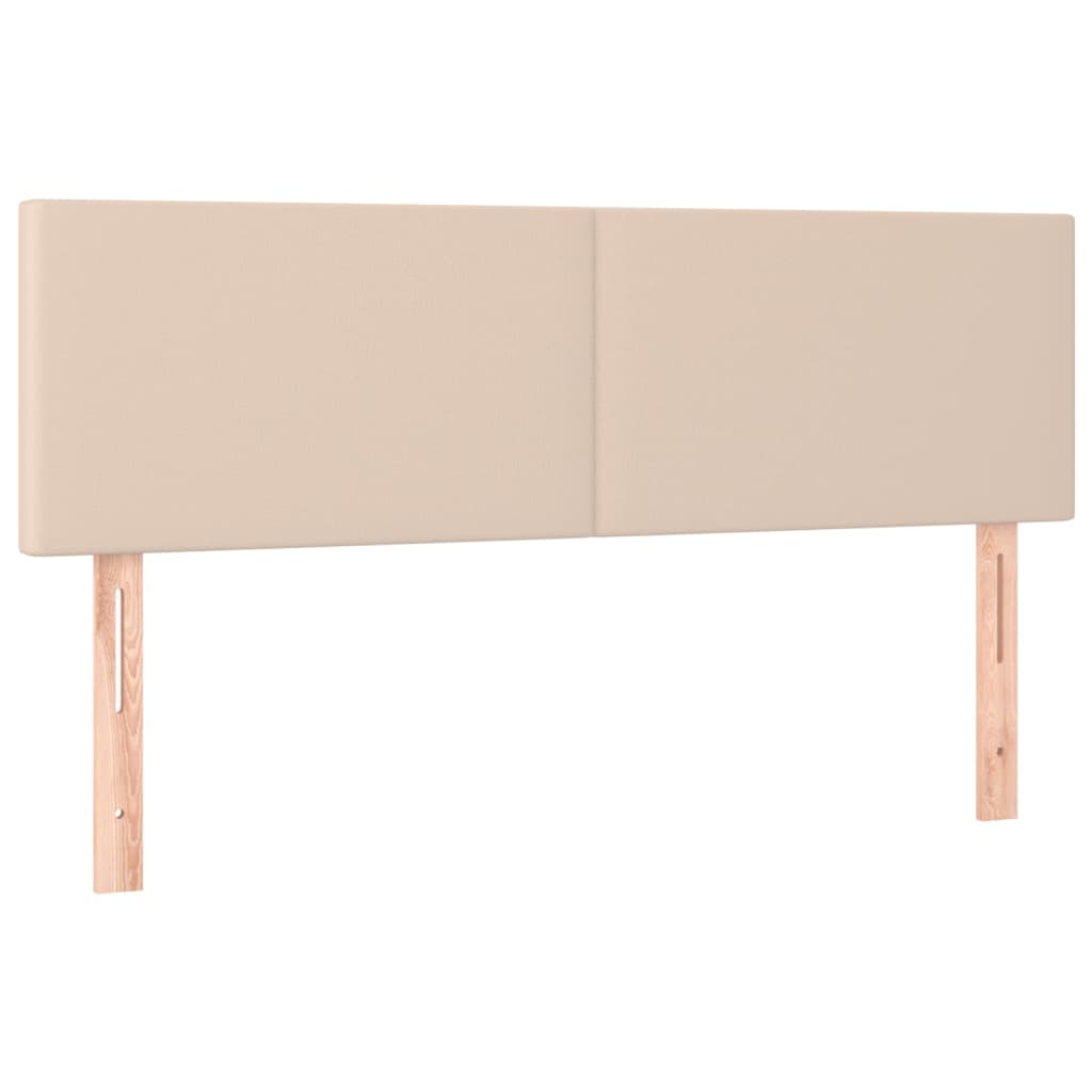 Pat box spring cu saltea, cappuccino, 140x200cm piele ecologică GartenMobel Dekor