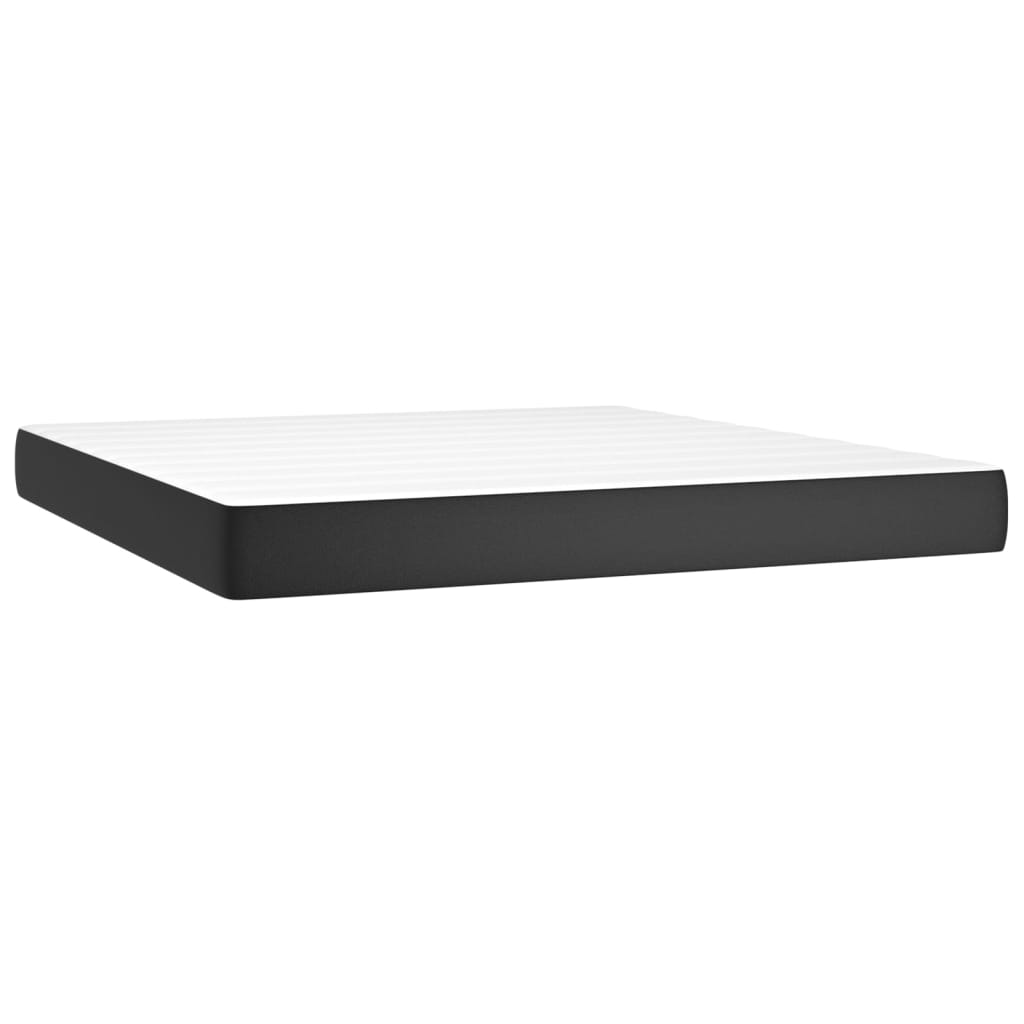 Pat box spring cu saltea, negru, 180x200 cm, piele ecologică GartenMobel Dekor
