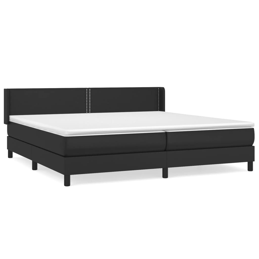 Pat box spring cu saltea, negru, 200x200 cm, piele ecologică GartenMobel Dekor
