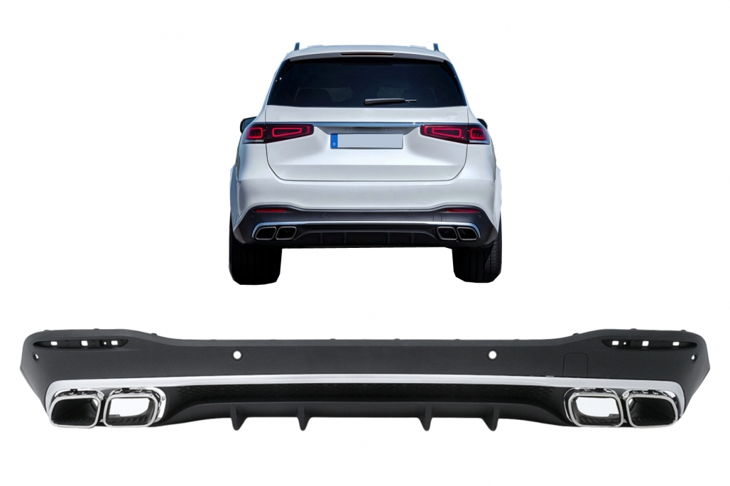 Difuzor Bara Spate cu Ornamente Evacuare Mercedes GLS Class X167 (2019-up) GLS63 Design Performance AutoTuning