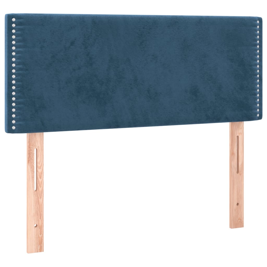 Pat box spring cu saltea, albastru închis, 100x200 cm, catifea GartenMobel Dekor