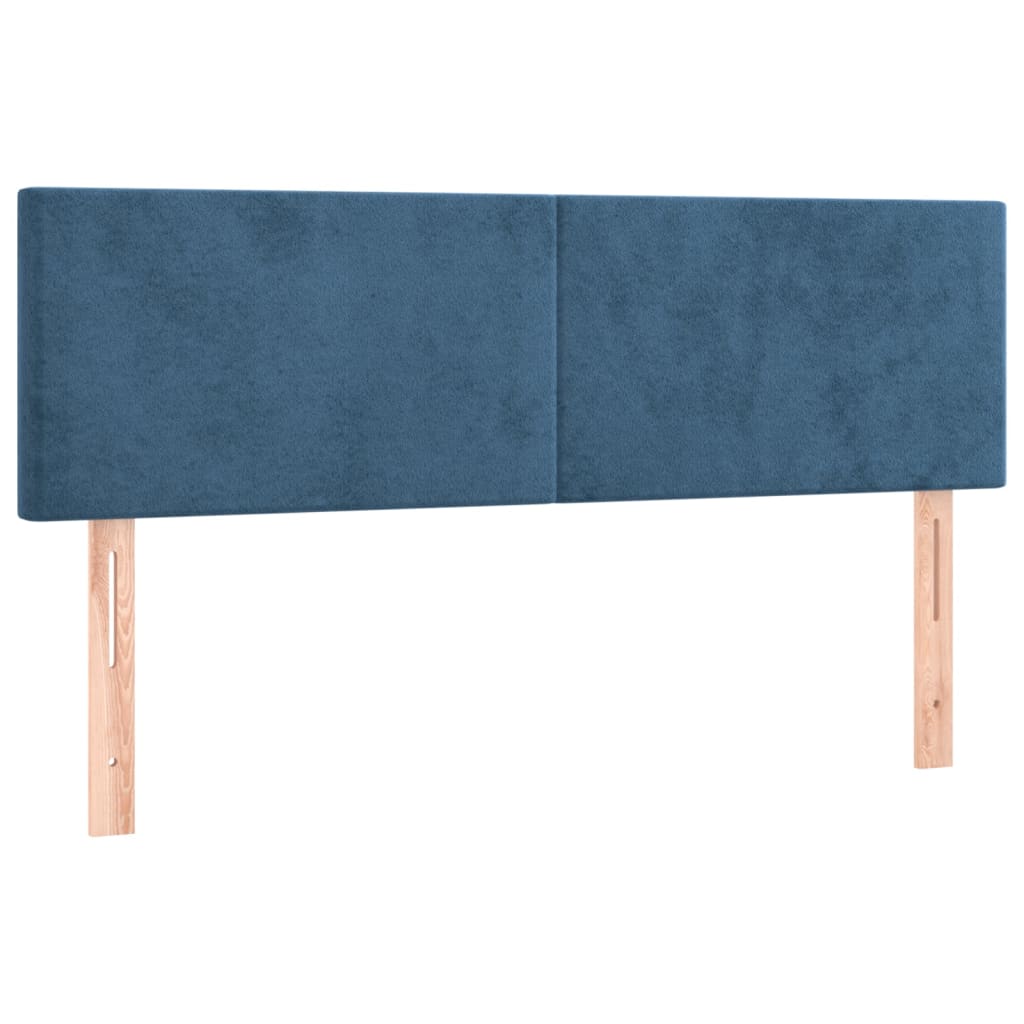 Pat box spring cu saltea, albastru închis, 140x190 cm, catifea GartenMobel Dekor