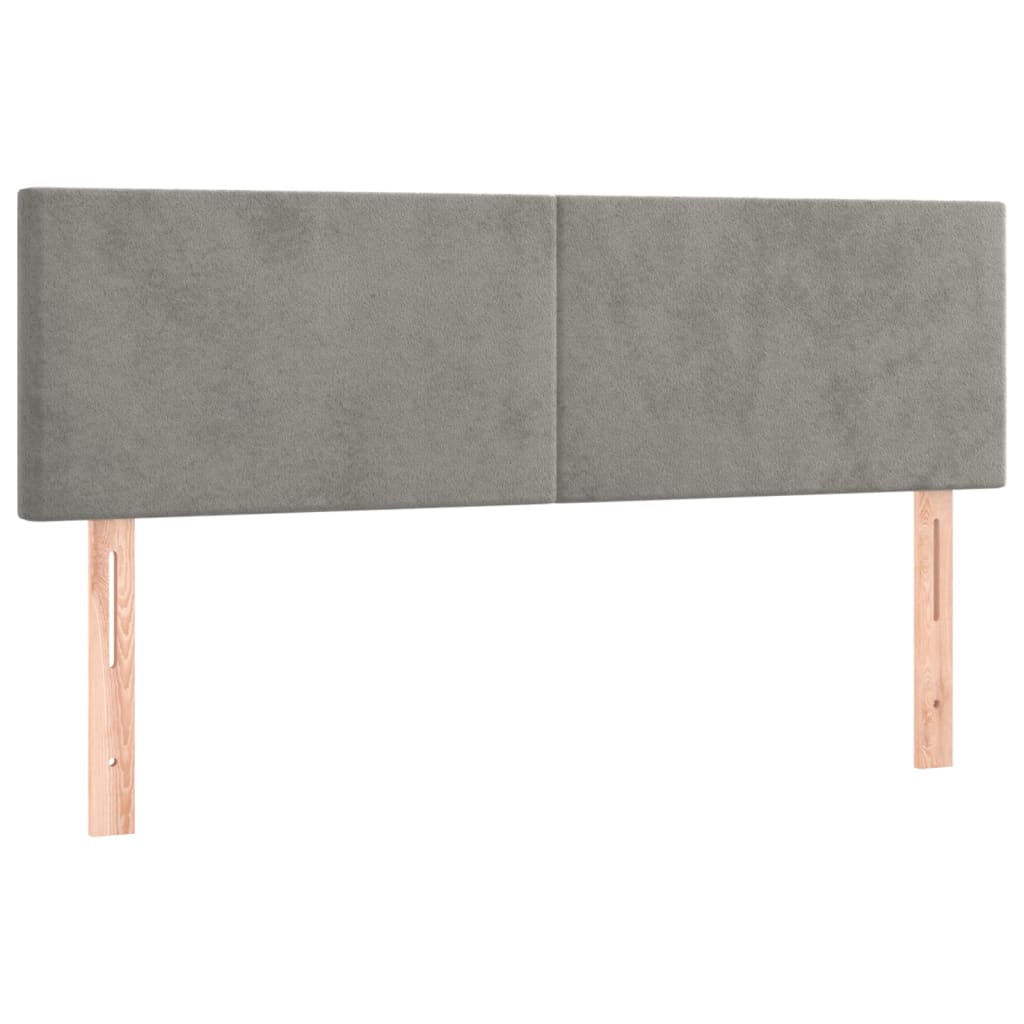 Pat box spring cu saltea, gri deschis, 140x200 cm, catifea GartenMobel Dekor