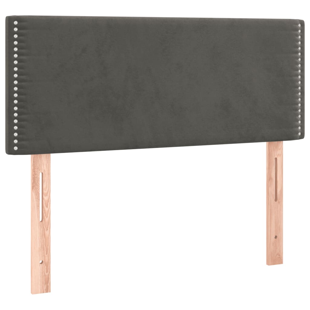 Pat box spring cu saltea, gri închis, 100x200 cm, catifea GartenMobel Dekor