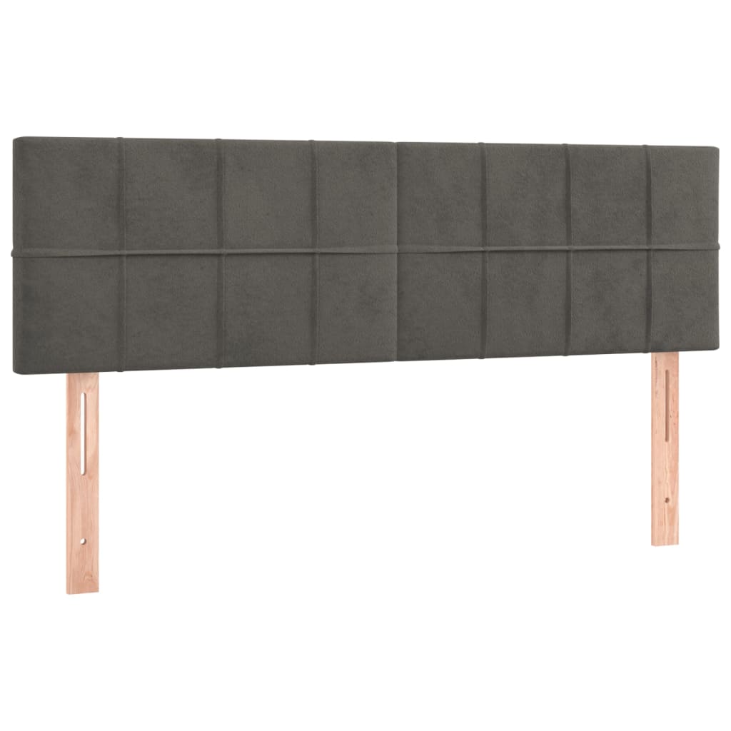 Pat box spring cu saltea, gri închis, 140x200 cm, catifea GartenMobel Dekor