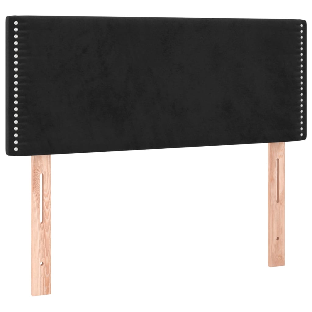 Pat box spring cu saltea, negru, 90x190 cm, catifea GartenMobel Dekor