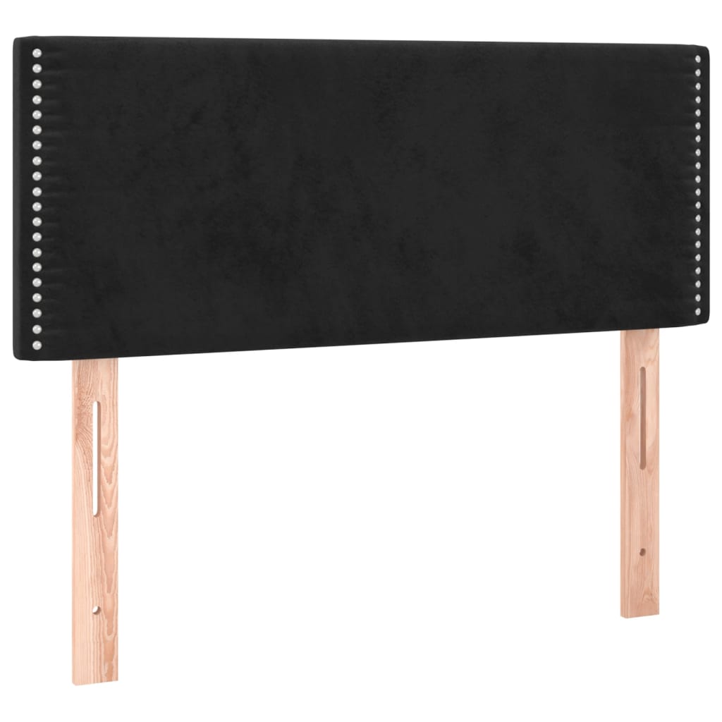 Pat box spring cu saltea, negru, 90x200 cm, catifea GartenMobel Dekor