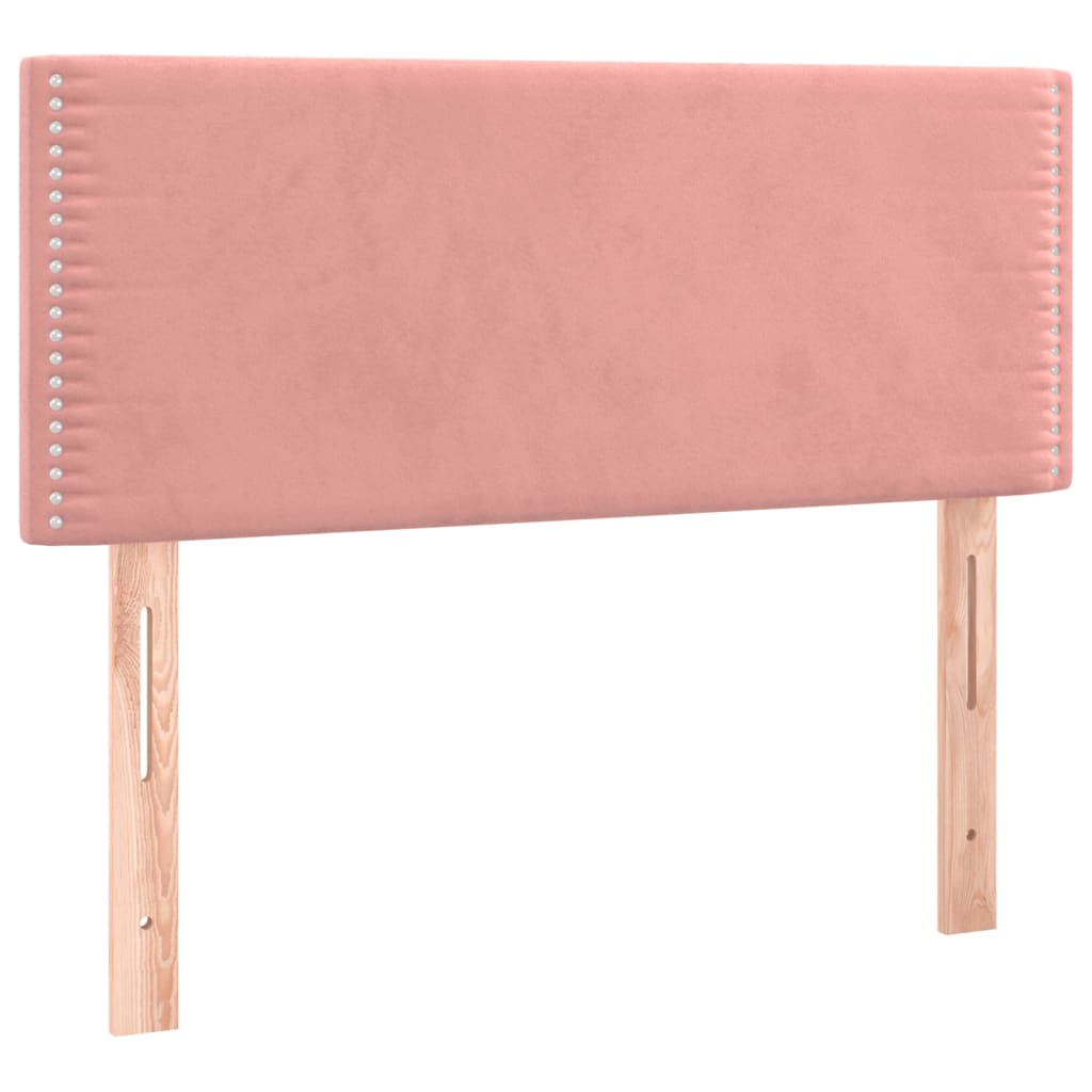 Pat box spring cu saltea, roz, 100x200 cm, catifea GartenMobel Dekor