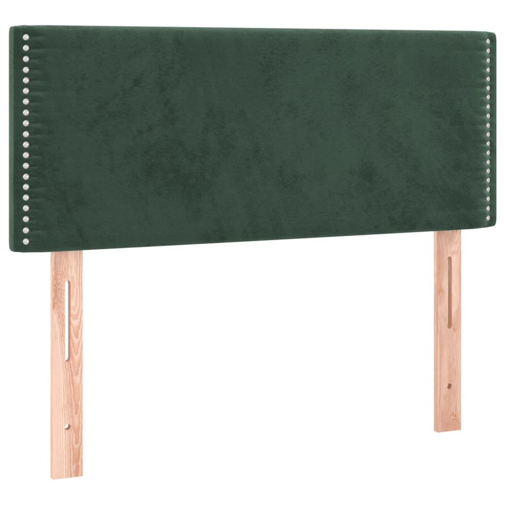 Pat box spring cu saltea, verde închis, 100x200 cm, catifea GartenMobel Dekor