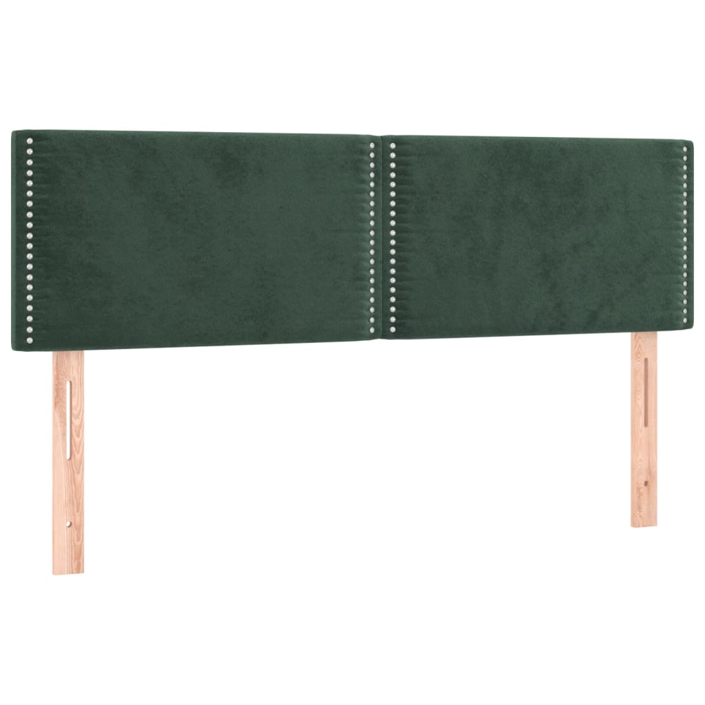 Pat box spring cu saltea, verde închis, 140x190 cm, catifea GartenMobel Dekor
