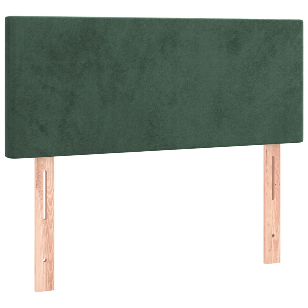 Pat box spring cu saltea, verde închis, 90x200 cm, catifea GartenMobel Dekor