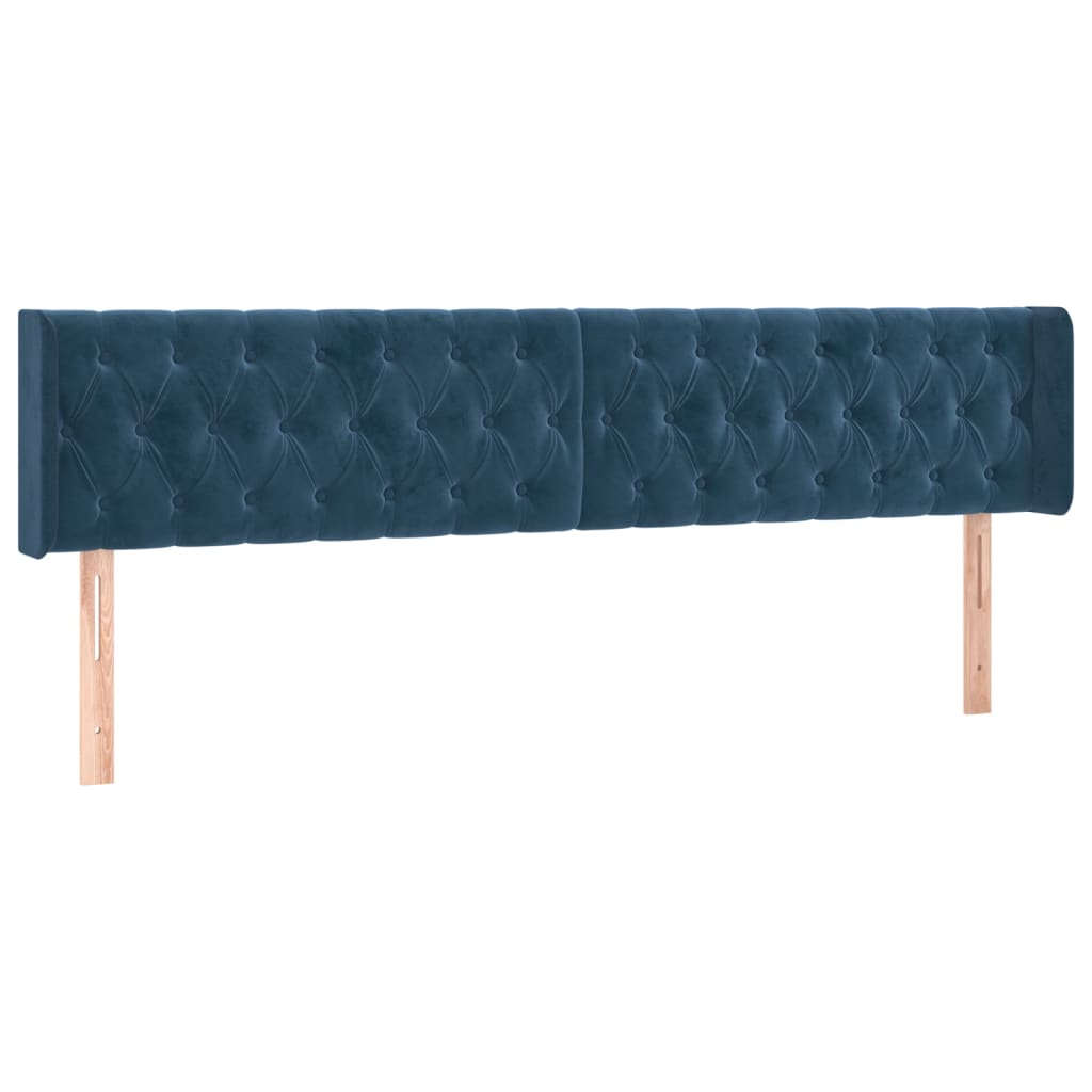 Pat box spring cu saltea, albastru închis, 200x200 cm, catifea GartenMobel Dekor