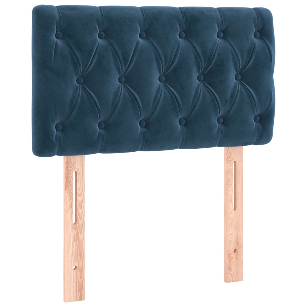 Pat box spring cu saltea, albastru închis, 80x200 cm, catifea GartenMobel Dekor