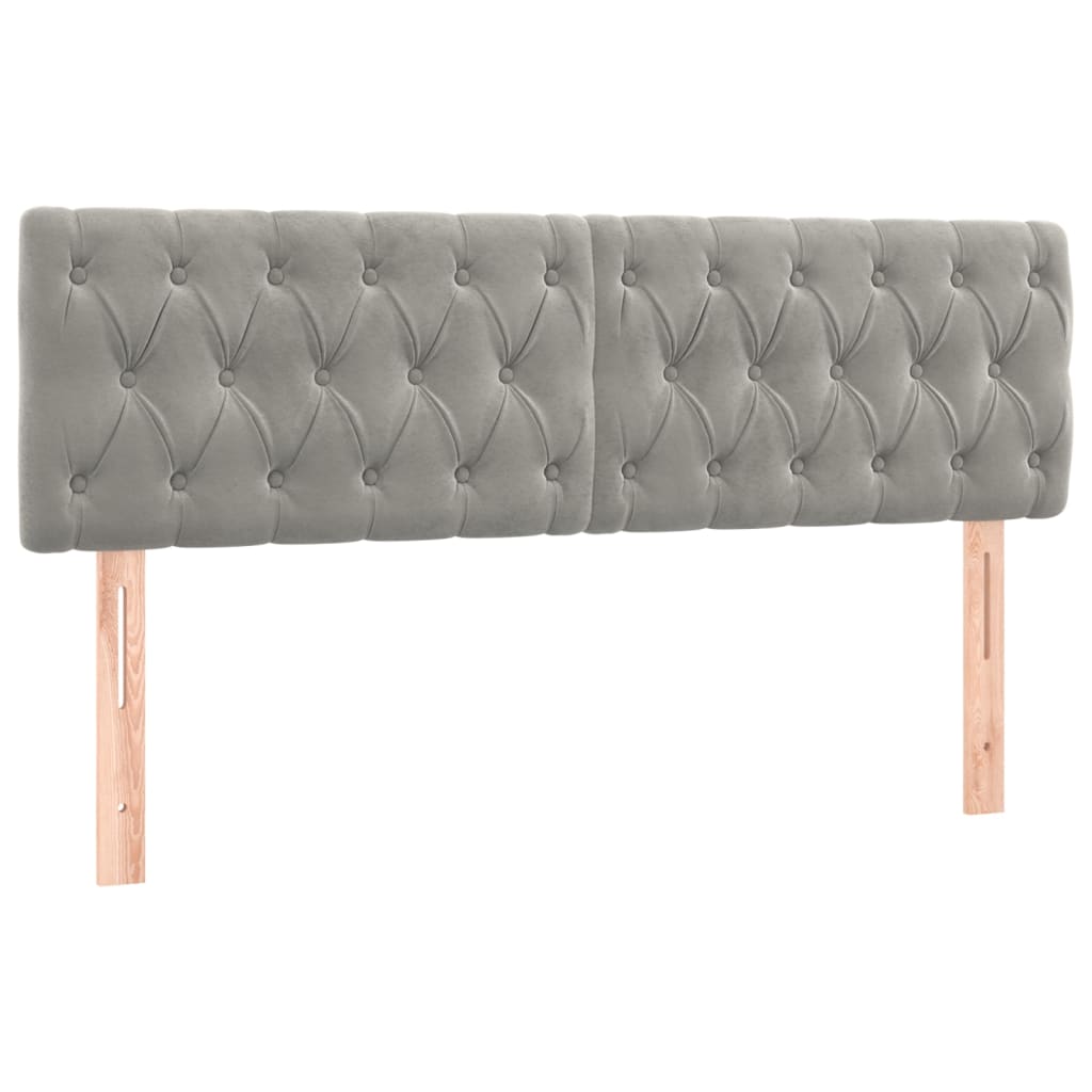 Pat box spring cu saltea, gri deschis, 160x200 cm, catifea GartenMobel Dekor