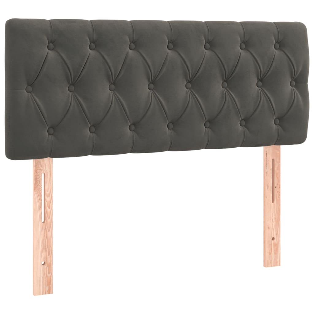 Pat box spring cu saltea, gri închis, 90x200 cm, catifea GartenMobel Dekor