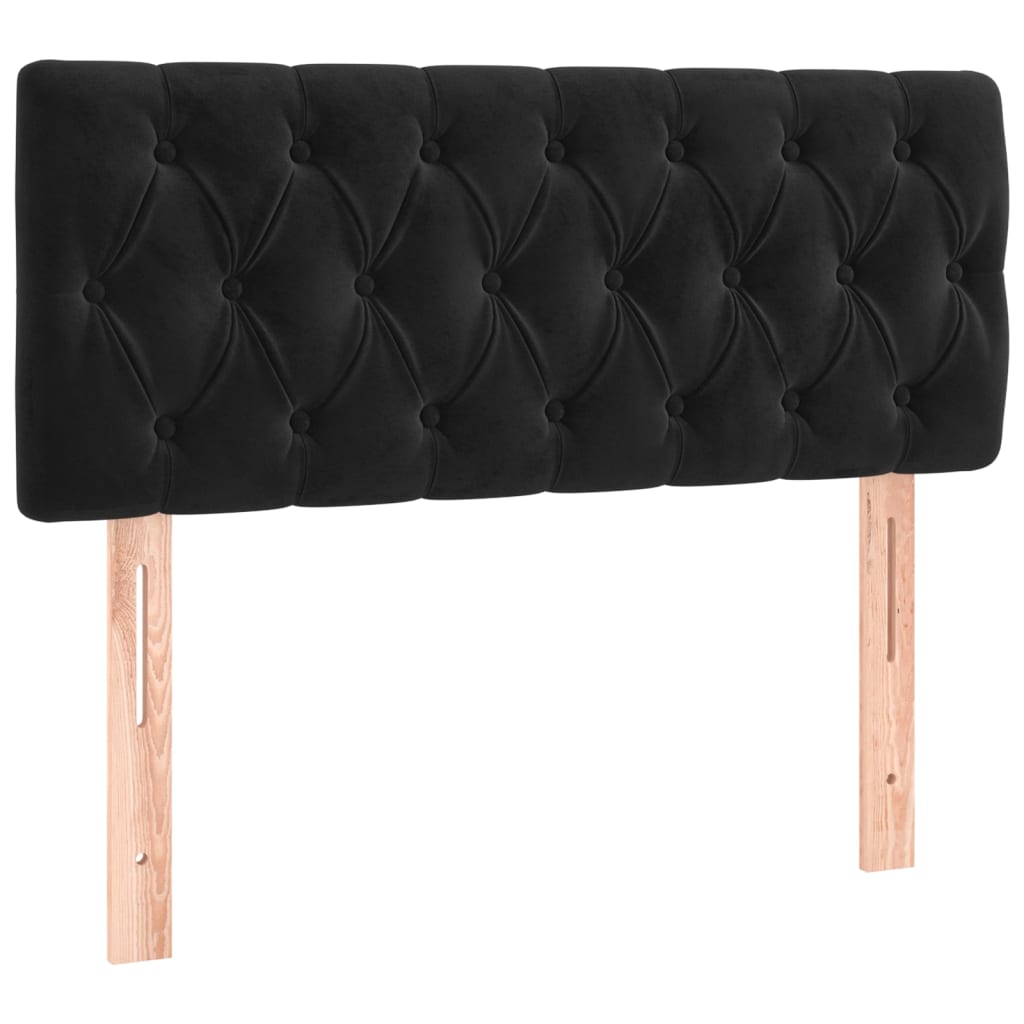 Pat box spring cu saltea, negru, 100x200 cm, catifea GartenMobel Dekor