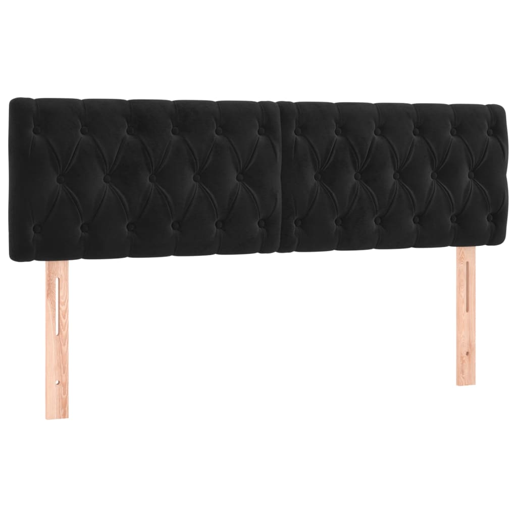 Pat box spring cu saltea, negru, 140x190 cm, catifea GartenMobel Dekor