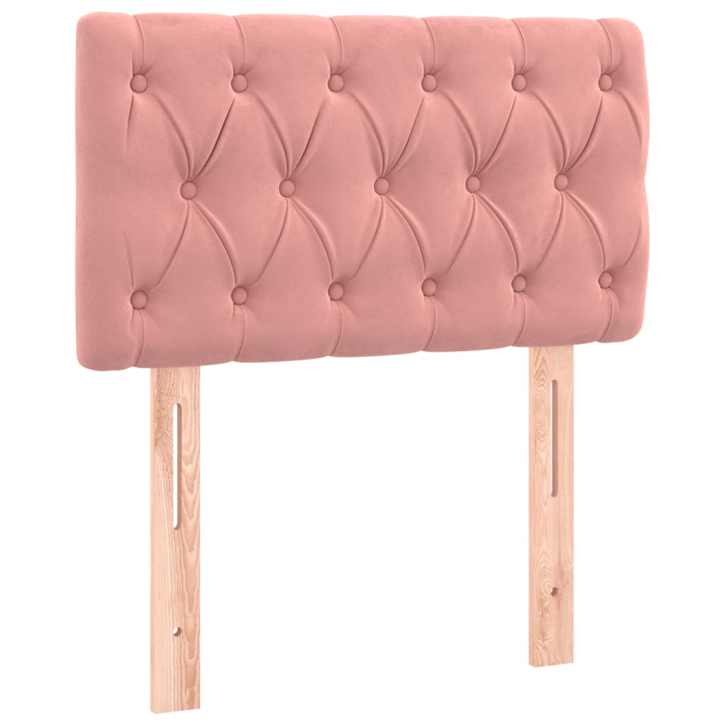 Pat box spring cu saltea, roz, 80x200 cm, catifea GartenMobel Dekor