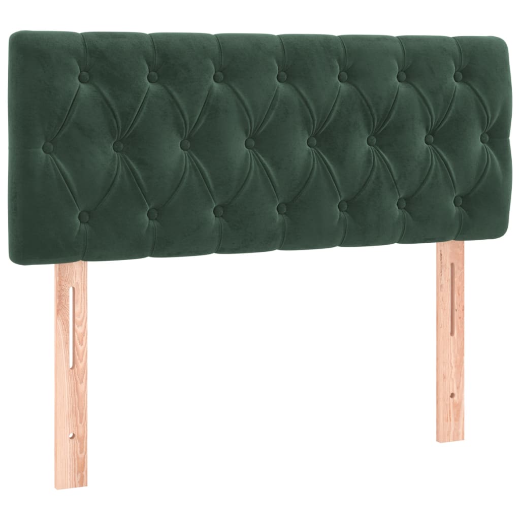 Pat box spring cu saltea, verde închis, 90x200 cm, catifea GartenMobel Dekor