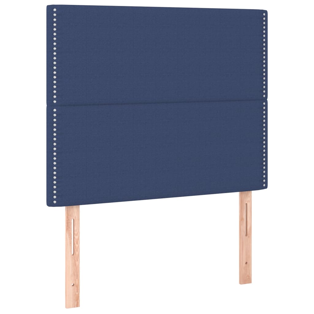 Pat box spring cu saltea, albastru, 90x190 cm, textil GartenMobel Dekor