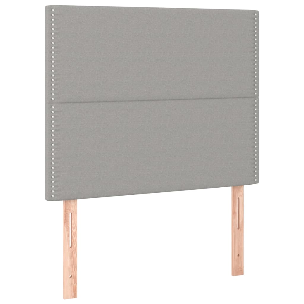 Pat box spring cu saltea, gri deschis, 90x200 cm, textil GartenMobel Dekor
