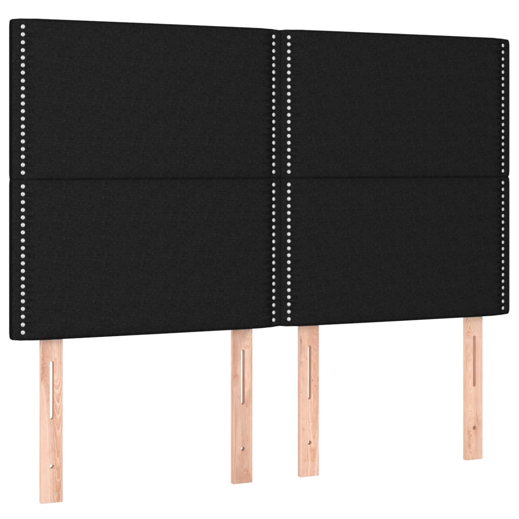 Pat box spring cu saltea, negru, 140x190 cm, textil GartenMobel Dekor