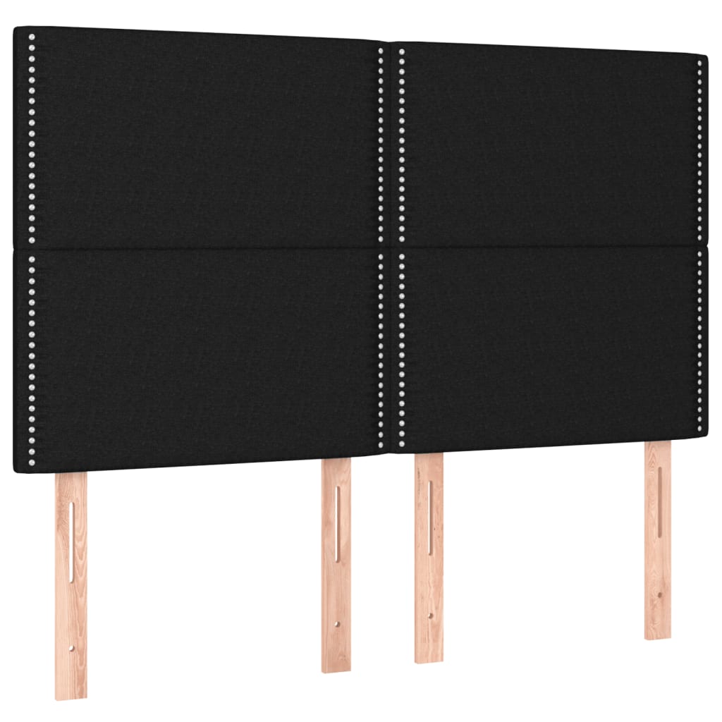 Pat box spring cu saltea, negru, 140x200 cm, textil GartenMobel Dekor