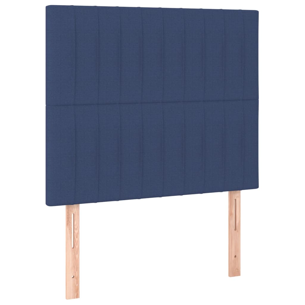 Pat box spring cu saltea, albastru, 90x190 cm, textil GartenMobel Dekor