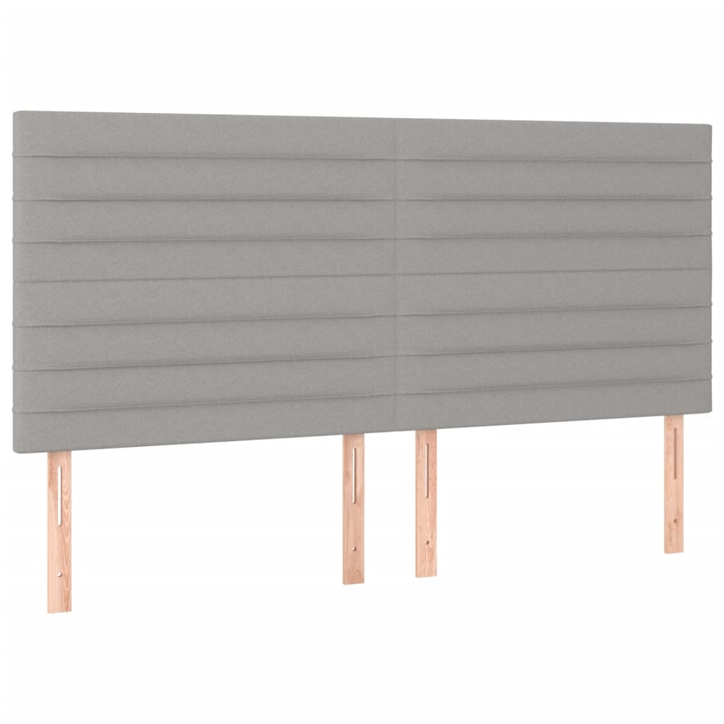 Pat box spring cu saltea, gri deschis, 200x200 cm, textil GartenMobel Dekor