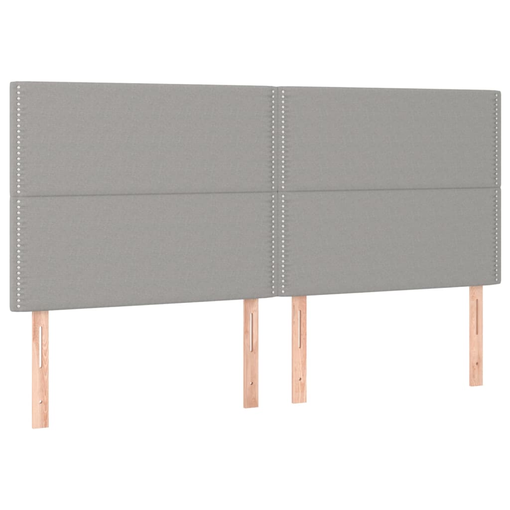 Pat box spring cu saltea, gri deschis, 200x200 cm, textil GartenMobel Dekor