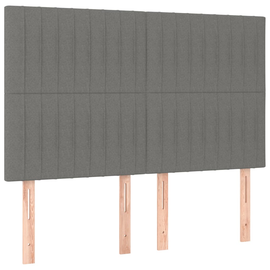 Pat box spring cu saltea, gri închis, 140x190 cm, textil GartenMobel Dekor