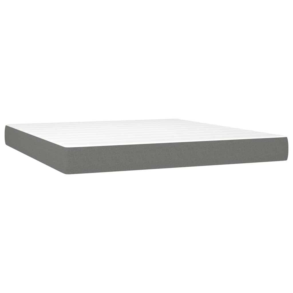 Pat box spring cu saltea, gri închis, 180x200 cm, textil GartenMobel Dekor