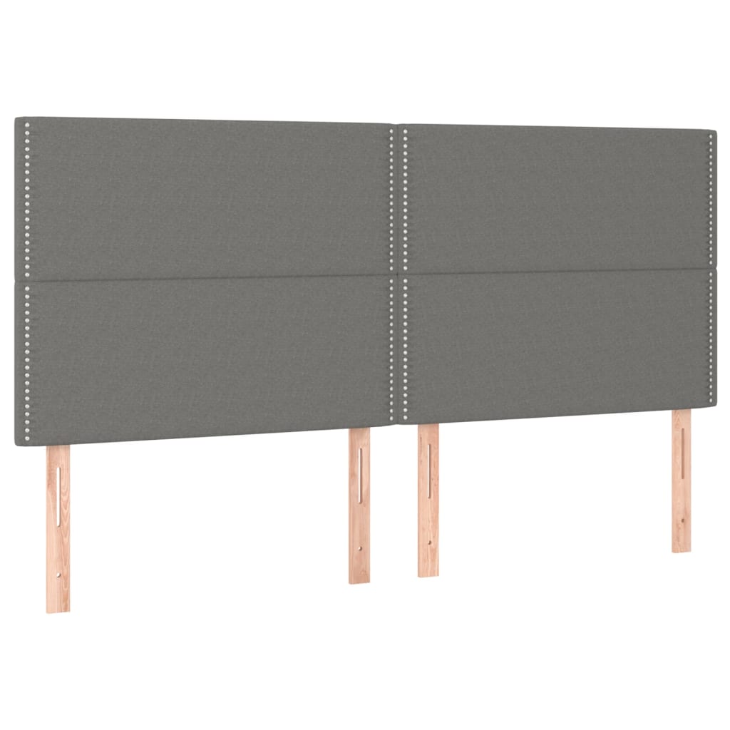 Pat box spring cu saltea, gri închis, 200x200 cm, textil GartenMobel Dekor