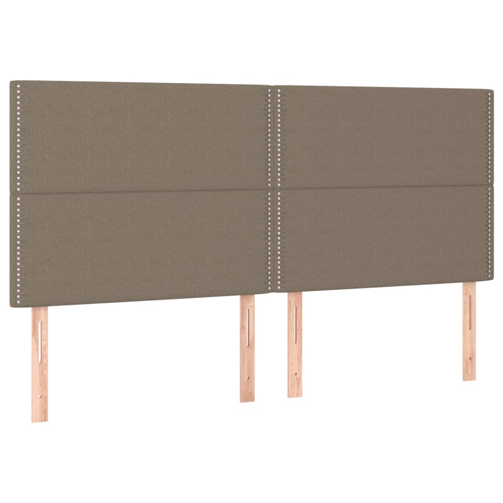 Pat box spring cu saltea, gri taupe, 200x200 cm, textil GartenMobel Dekor