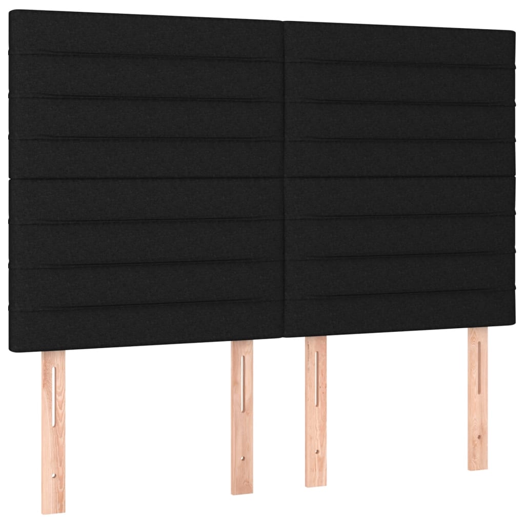 Pat box spring cu saltea, negru, 140x200 cm, textil GartenMobel Dekor