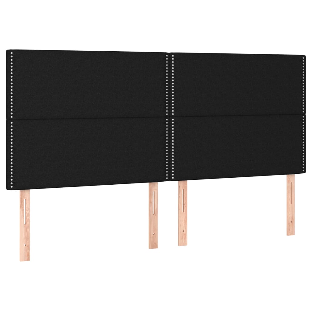Pat box spring cu saltea, negru, 200x200 cm, textil GartenMobel Dekor