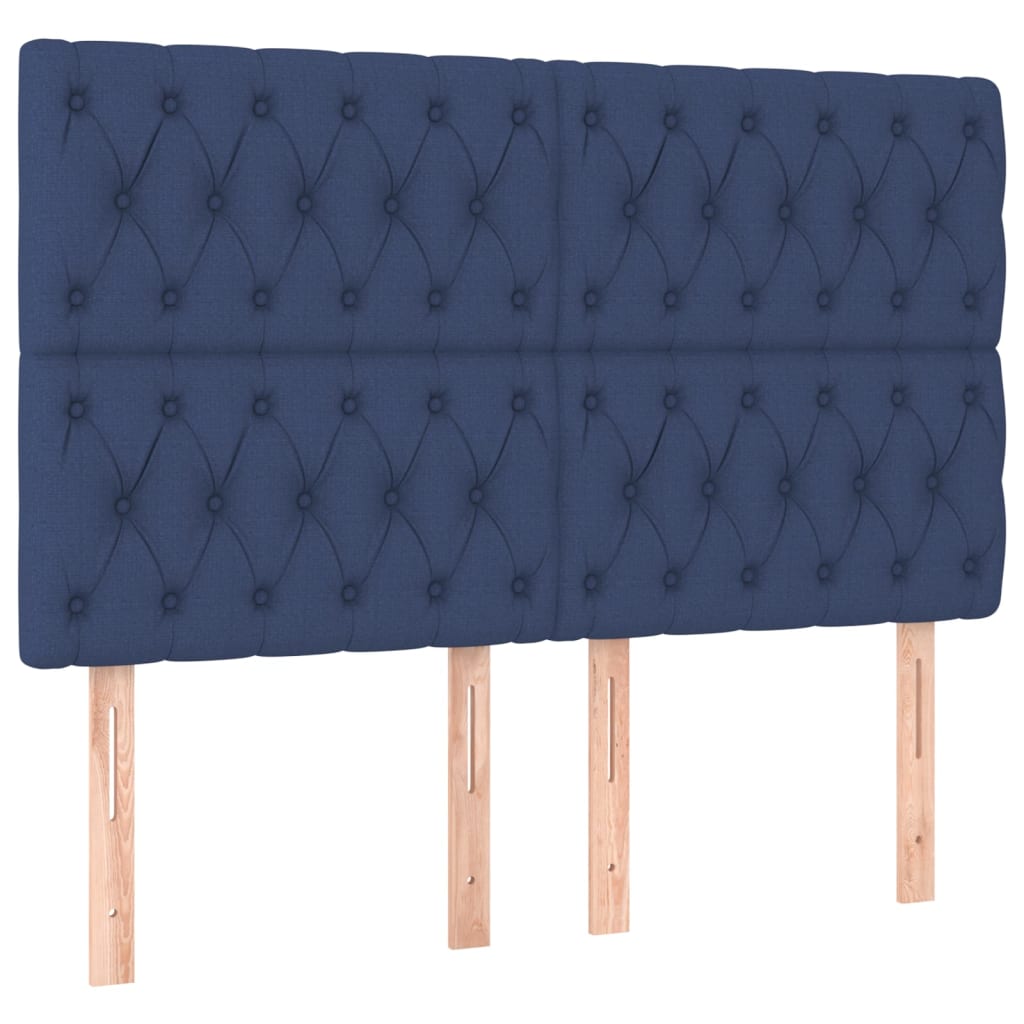 Pat box spring cu saltea, albastru, 140x200 cm, textil GartenMobel Dekor